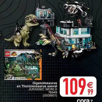 Cora Giganotosaurus en therizinosaurus aanval jurassic world aanbieding