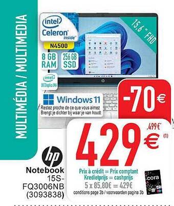 Cora Hp notebook aanbieding