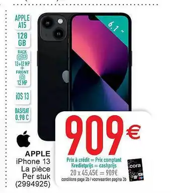 Cora Apple iphone 13 aanbieding