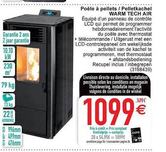 Cora Pelletkachel warm tech air aanbieding