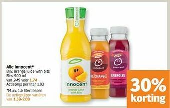 Albert Heijn Innocent orange juice with bits aanbieding