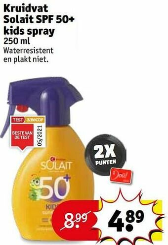 Kruidvat Kruidvat solait spf 50+ kids spray aanbieding