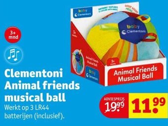 Kruidvat Clementoni Animal Friends Musical Ball aanbieding