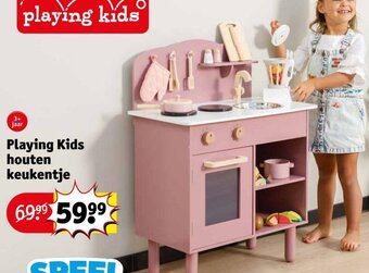 Kruidvat Playing Kids Houten Keukentje aanbieding