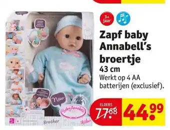 Kruidvat Zapf Baby Annabell's Broertje 43cm aanbieding
