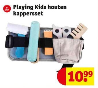 Kruidvat Playing Kids Houten Kappersset aanbieding