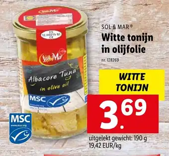 Lidl Sol & Mar Witte tonijn in olijfolie aanbieding