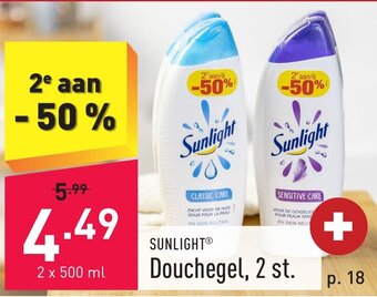 ALDI Sunlight Douchegel 250ml 2st aanbieding