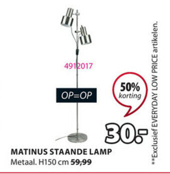 Jysk Matinus Staande Lamp aanbieding