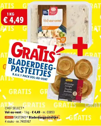 Lidl Chef Select Vol-au-vent + Tastino Bladerdeegpasteitjes aanbieding