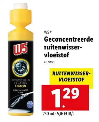 Lidl W5 Geconcentreerde ruitenwisservloeistof aanbieding