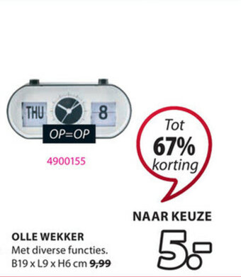 Jysk Olle Wekker aanbieding