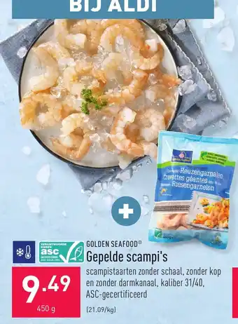 ALDI Gepelde Scampi's 450g aanbieding