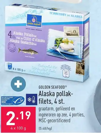 ALDI Golden Seafood Alaska Pollak Filets 4st 100g aanbieding