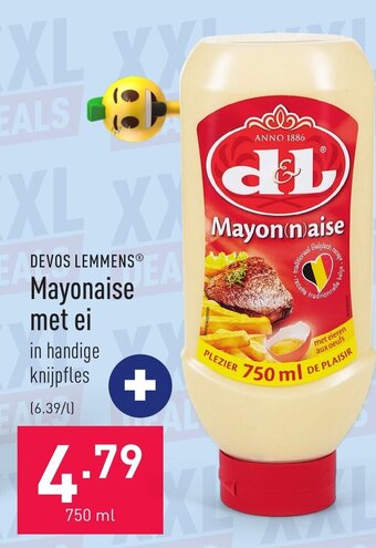 ALDI Devos Lemmens Mayonaise Met Ei 750ml aanbieding