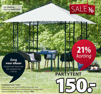 Jysk Faaborg Partytent aanbieding