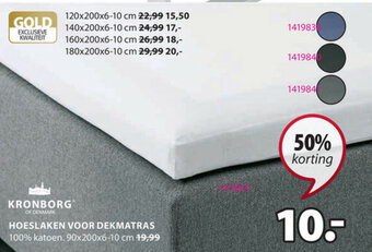 Jysk Kronborg Hoeslaken Voor Dekmatras aanbieding