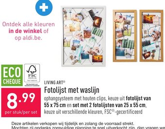 ALDI Living Art Fotolijst Met Waslijn aanbieding