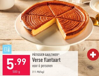 ALDI Patissier Gaulthier Verse Flantaart 500g aanbieding