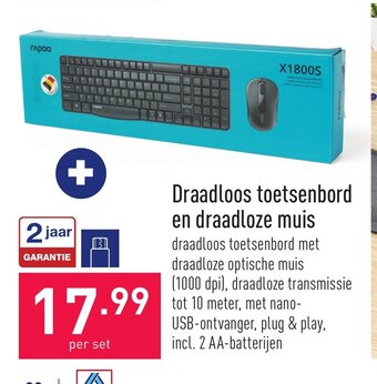 ALDI Draadloos Toetsenbord en Draadloze Muis aanbieding