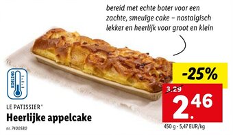 Lidl Le Patissier Heerlijke appelcake aanbieding