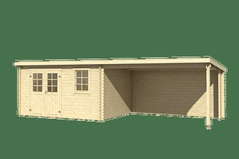 Tuinhuis Luna 400 x 295 cm + extensie 380 cm + gratis stormbeveiliging