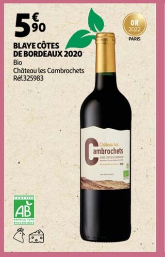 Auchan Blaye cotes de bordeaux 2020 aanbieding