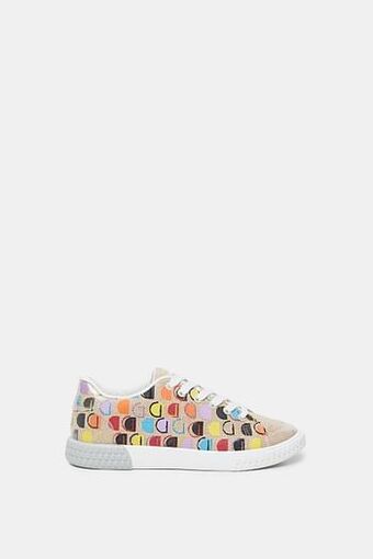 Canvas sneakers met omgekeerde D - WHITE - 39