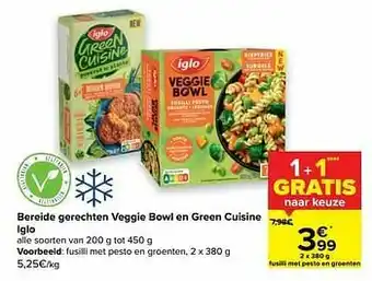 Carrefour Iglo fusilli met pesto en groenten aanbieding