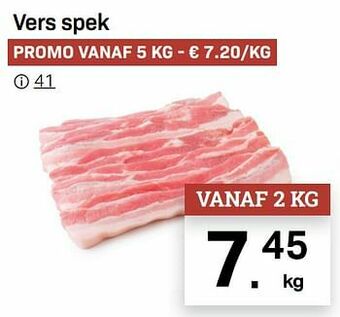 Buurtslagers Vers spek aanbieding