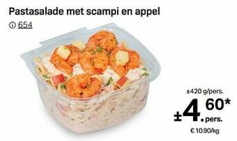 Buurtslagers Pastasalade met scampi en appel aanbieding