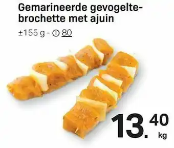 Buurtslagers Gemarineerde gevogeltebrochette met ajuin aanbieding