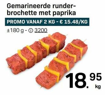 Buurtslagers Gemarineerde runderbrochette met paprika aanbieding