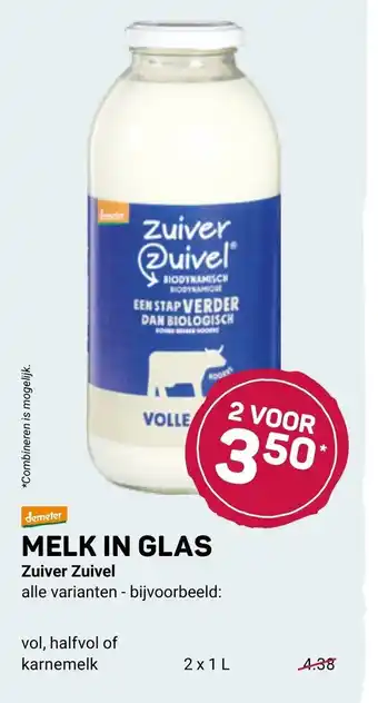 Ekoplaza Melk in glas aanbieding