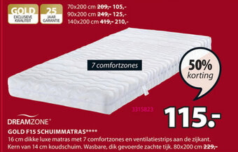 Dreamzone Gold F15 Schuimmatras