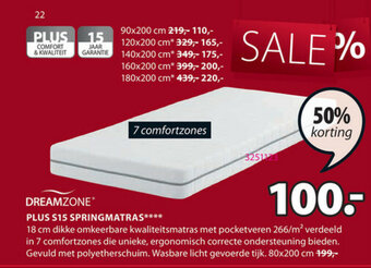 Dreamzone Plus S15 Springmatras