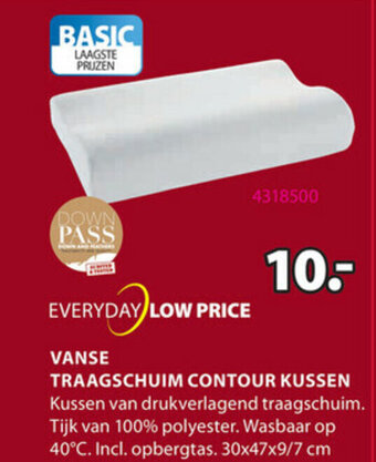Jysk Vanse Traagschuim Contour Kussen aanbieding