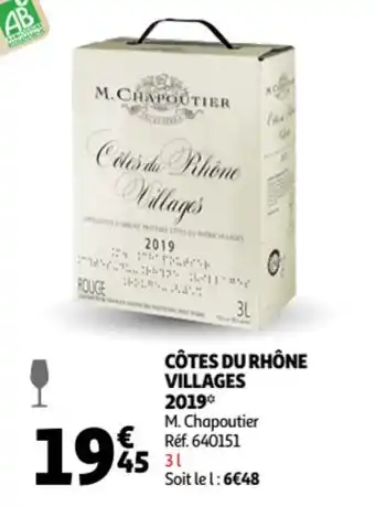 Auchan M. Chapoutier Cotes Du Rhone Villages 2019 aanbieding