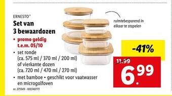 Lidl Set van 3 bewaardozen aanbieding