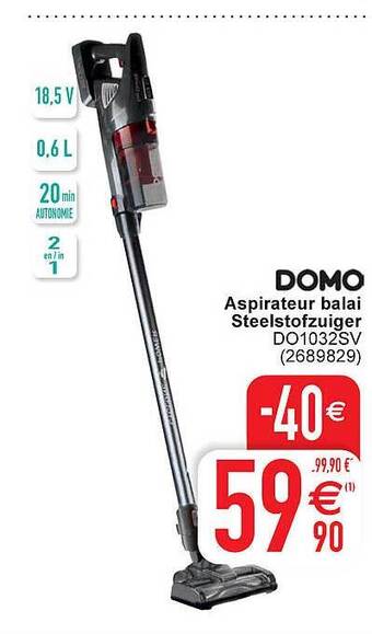 Cora Domo steelstofzuiger aanbieding