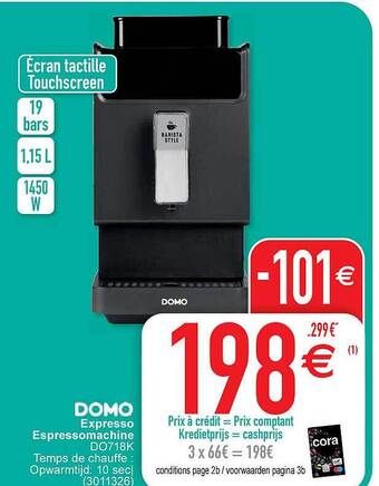 Cora Domo espressomachine aanbieding