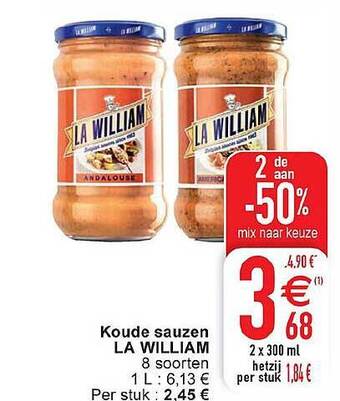 Cora Koude sauzen la william aanbieding
