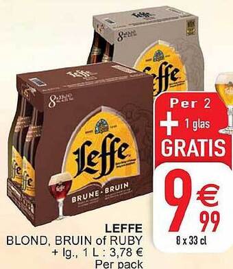 Cora Leffe blond, bruin of ruby aanbieding