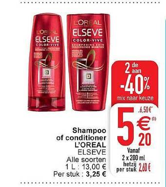Cora Shampoo of conditioner l'oreal aanbieding
