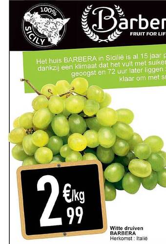 Cora Witte druiven barbera aanbieding