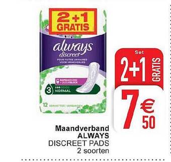 Cora Maandverband always aanbieding