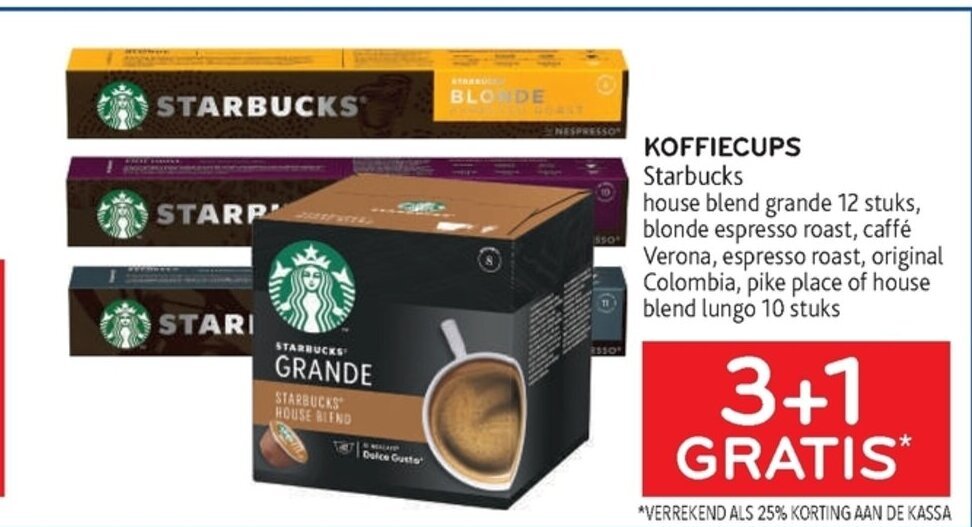 Starbucks Koffiecups house blend grande 12 stuks, Blond espresso roast
