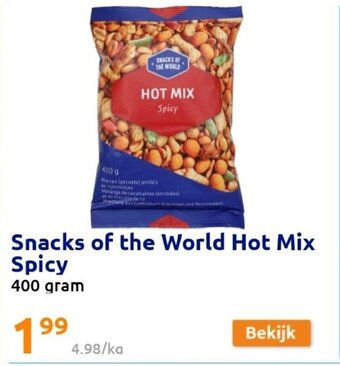 Action Snacks of the world hot mix spicy 400 gram aanbieding