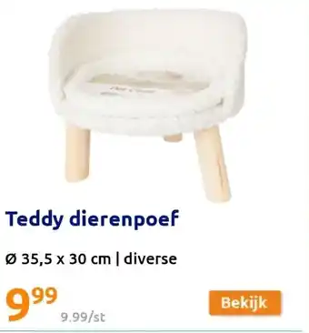 Action Teddy dierenpoef 35.5x30CM aanbieding