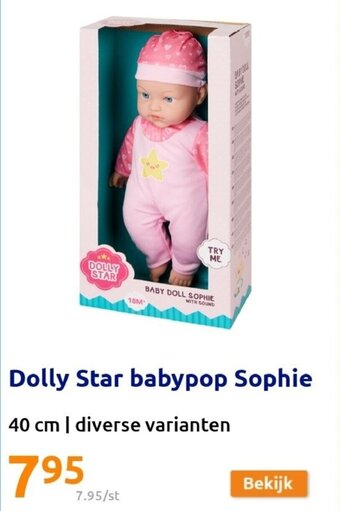 Action Dolly star babypop Sophie 40CM aanbieding